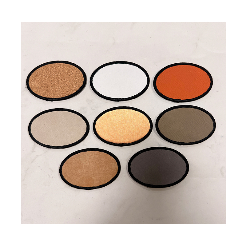 3 1/2 اینچ x 2 1/2 اینچ وصله چرمی لیزری بیضی شکل Merrow با چسب