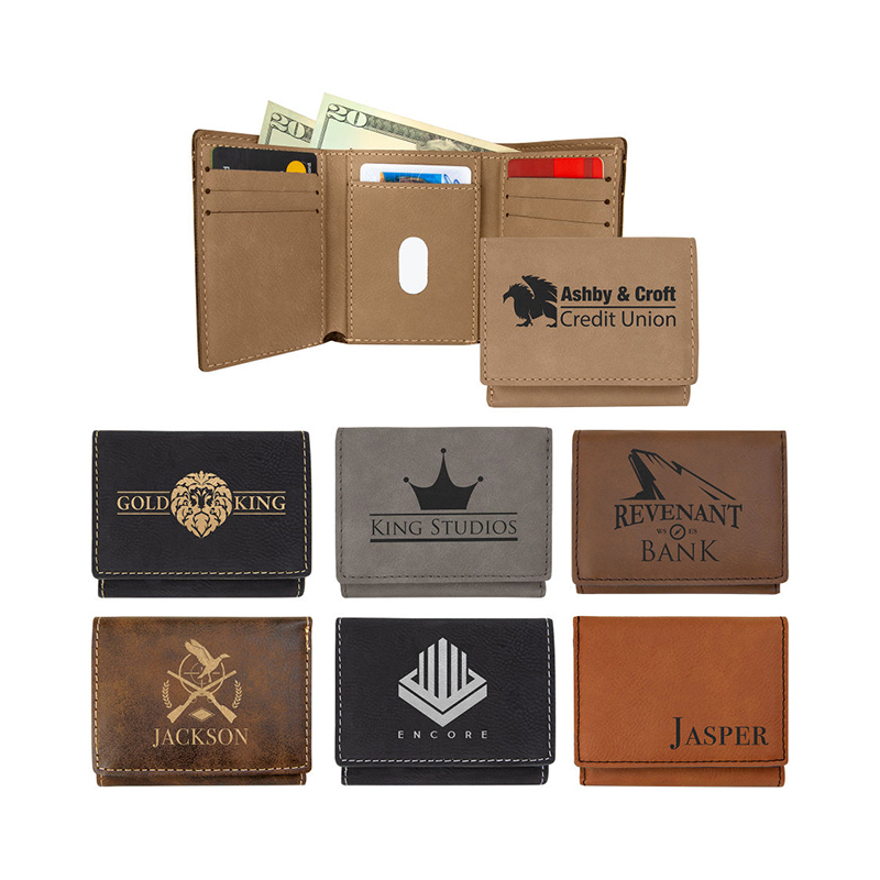 کیف پول چرمی لیزری Trifold